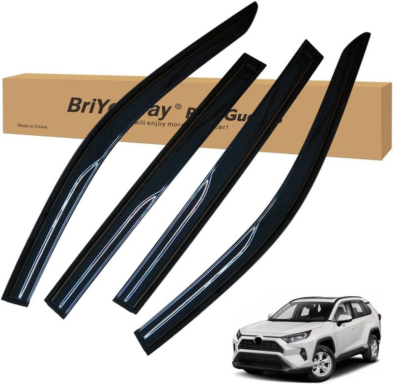 BriYorWay Vent Shades Rain Guards for Toyota Highlander 2014 2015 2016 2017 2018 2019 Accessories, for Toyota Highlander Window Deflectors Window Visors - Image 1